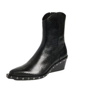 Rag & Bone santiago mid boots Womens black Lizard-embossed calf Size EU 40/US9.5